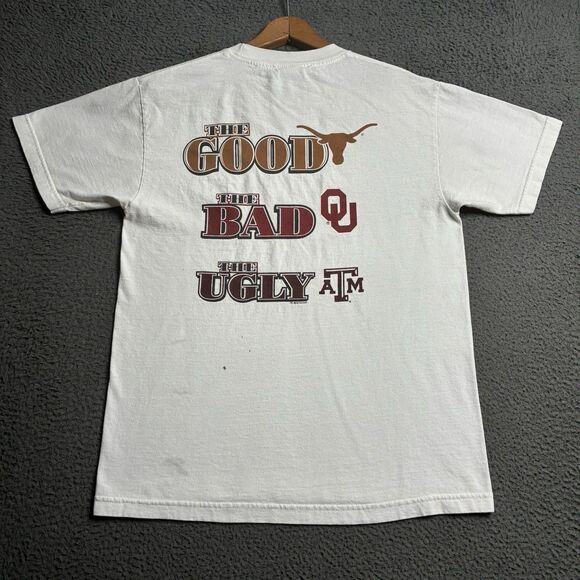 Vintage 90s University Of Texas Longhorns T-Shirt Mens Medium College Rivalry - Picture 2 of 12